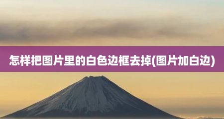 怎样把图片里的白色边框去掉(图片加白边)