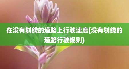 在没有划线的道路上行驶速度(没有划线的道路行驶规则)