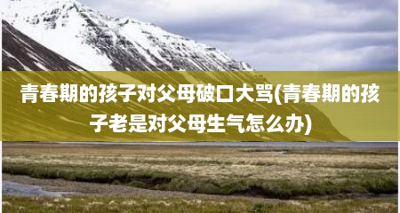 青春期的孩子对父母破口大骂(青春期的孩子老是对父母生气怎么办)