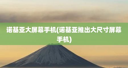 诺基亚大屏幕手机(诺基亚推出大尺寸屏幕手机)