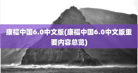 康福中国6.0中文版(康福中国6.0中文版重要内容总览)