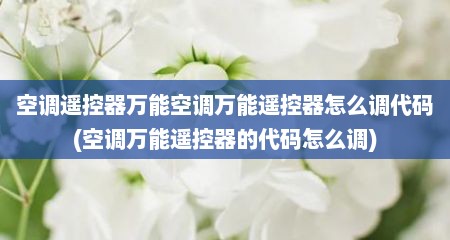 空调遥控器万能空调万能遥控器怎么调代码(空调万能遥控器的代码怎么调)