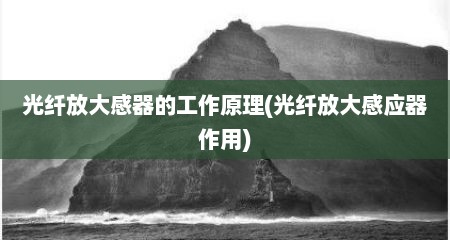 光纤放大感器的工作原理(光纤放大感应器作用)