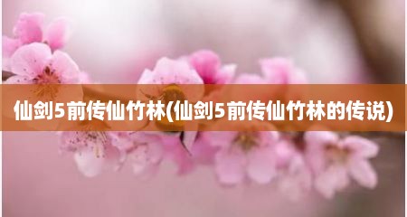 仙剑5前传仙竹林(仙剑5前传仙竹林的传说)