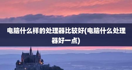 电脑什么样的处理器比较好(电脑什么处理器好一点)