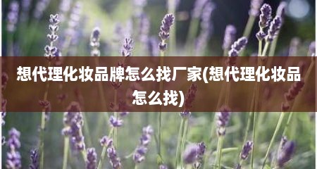 想代理化妆品牌怎么找厂家(想代理化妆品怎么找)