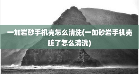 一加岩砂手机壳怎么清洗(一加砂岩手机壳脏了怎么清洗)