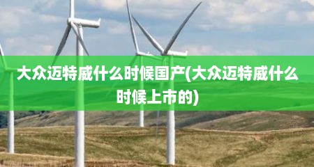 大众迈特威什么时候国产(大众迈特威什么时候上市的)