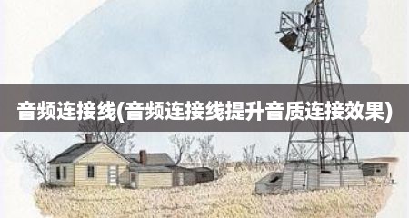 音频连接线(音频连接线提升音质连接效果)