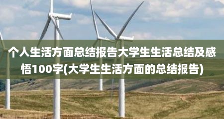 个人生活方面总结报告大学生生活总结及感悟100字(大学生生活方面的总结报告)