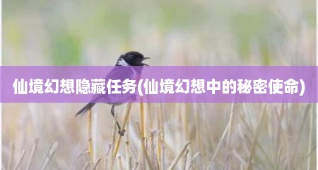 仙境幻想隐藏任务(仙境幻想中的秘密使命)