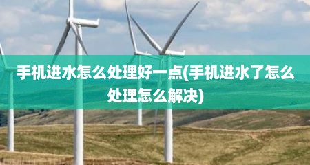 手机进水怎么处理好一点(手机进水了怎么处理怎么解决)