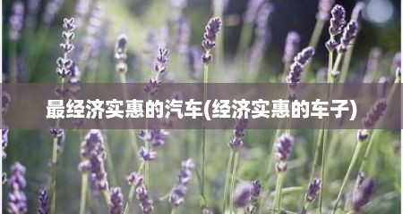 最经济实惠的汽车(经济实惠的车子)