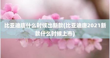 比亚迪唐什么时候出新款(比亚迪唐2021新款什么时候上市)
