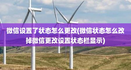 微信设置了状态怎么更改(微信状态怎么改掉微信更改设置状态栏显示)