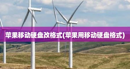 苹果移动硬盘改格式(苹果用移动硬盘格式)