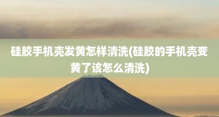 硅胶手机壳发黄怎样清洗(硅胶的手机壳变黄了该怎么清洗)