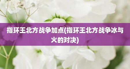 指环王北方战争加点(指环王北方战争冰与火的对决)