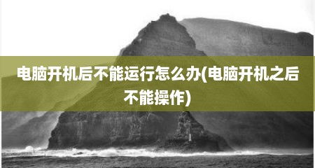 电脑开机后不能运行怎么办(电脑开机之后不能操作)