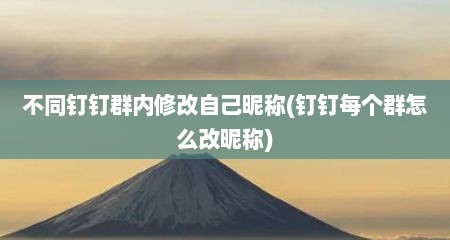 不同钉钉群内修改自己昵称(钉钉每个群怎么改昵称)