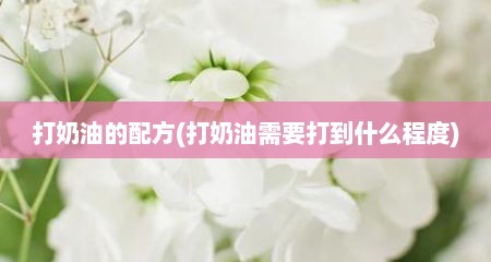 打奶油的配方(打奶油需要打到什么程度)