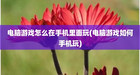 电脑游戏怎么在手机里面玩(电脑游戏如何手机玩)