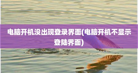 电脑开机没出现登录界面(电脑开机不显示登陆界面)
