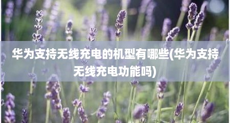 华为支持无线充电的机型有哪些(华为支持无线充电功能吗)