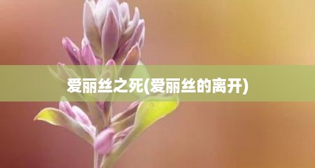 爱丽丝芝死(爱丽丝的离开)