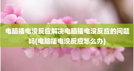 电脑插电没反应解决电脑插电没反应的问题吗(电脑插电没反应怎么办)