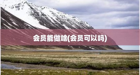 会员能做啥(会员可以吗)