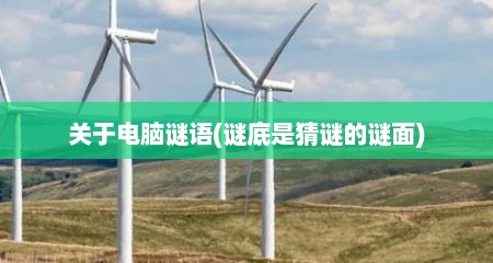 关于电脑谜语(谜底是猜谜的谜面)