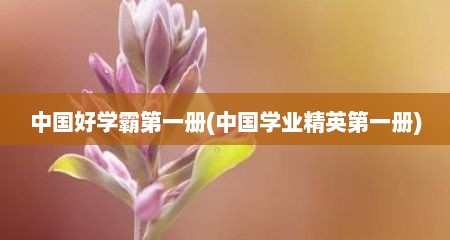 中国好学霸第一册(中国学业精英第一册)