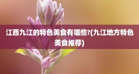 江西九江的特色美食有哪些?(九江地方特色美食推荐)