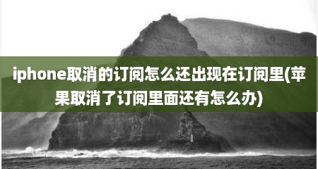 iphone取消的订阅怎么还出现在订阅里(苹果取消了订阅里面还有怎么办)