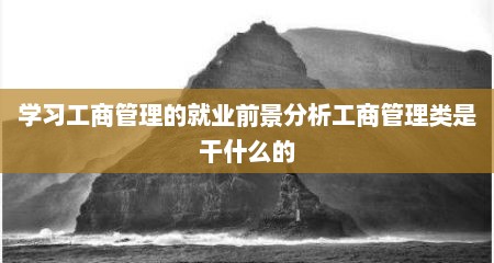 学习工商管理的就业前景分析工商管理类是干什么的