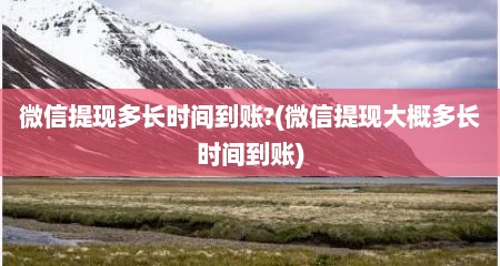 微信提现多长时间到账?(微信提现大概多长时间到账)