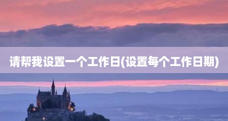 请帮我设置一个工作日(设置每个工作日期)