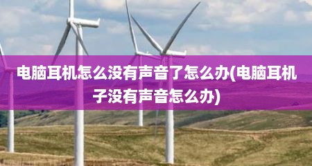 电脑耳机怎么没有声音了怎么办(电脑耳机子没有声音怎么办)