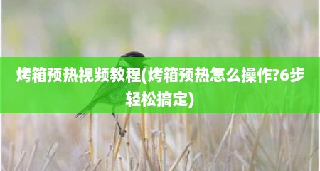 烤箱预热视频教程(烤箱预热怎么操作?6步轻松搞定)