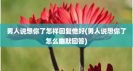 男人说想你了怎样回复他好(男人说想你了怎么幽默回答)