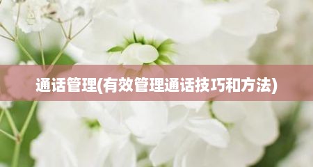 通话管理(有效管理通话技巧和方法)