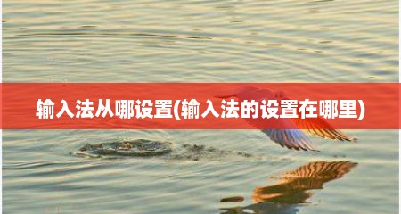 输入法从哪设置(输入法的设置在哪里)