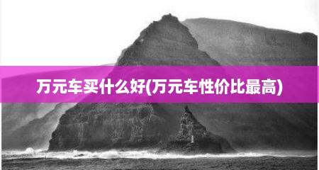 万元车买什么好(万元车性价比最高)