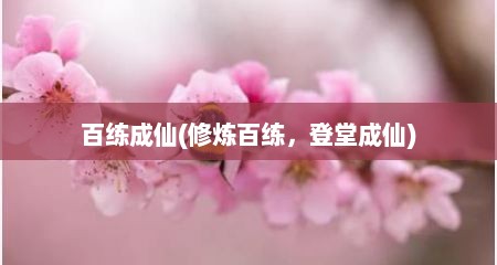 百练成仙(修炼百练，登堂成仙)