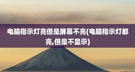 电脑指示灯亮但是屏幕不亮(电脑指示灯都亮,但是不显示)