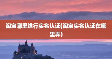 淘宝哪里进行实名认证(淘宝实名认证在哪里弄)