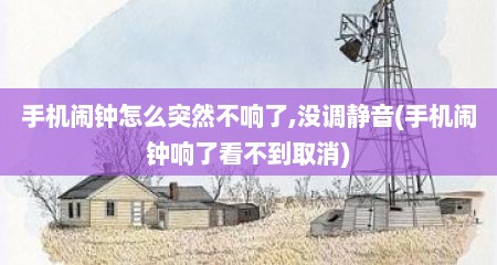 手机闹钟怎么突然不响了,没调静音(手机闹钟响了看不到取消)