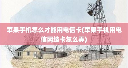苹果手机怎么才能用电信卡(苹果手机用电信网络卡怎么弄)