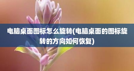 电脑桌面图标怎么旋转(电脑桌面的图标旋转的方向如何恢复)